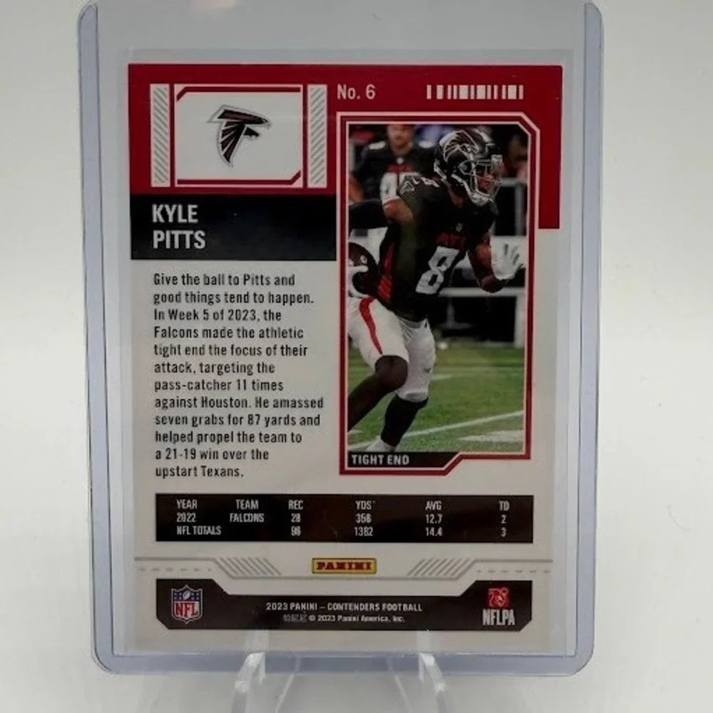 Kyle Pitts Game Ticket 2023 Panini Contenders 6 NFL Atlanta Falcons